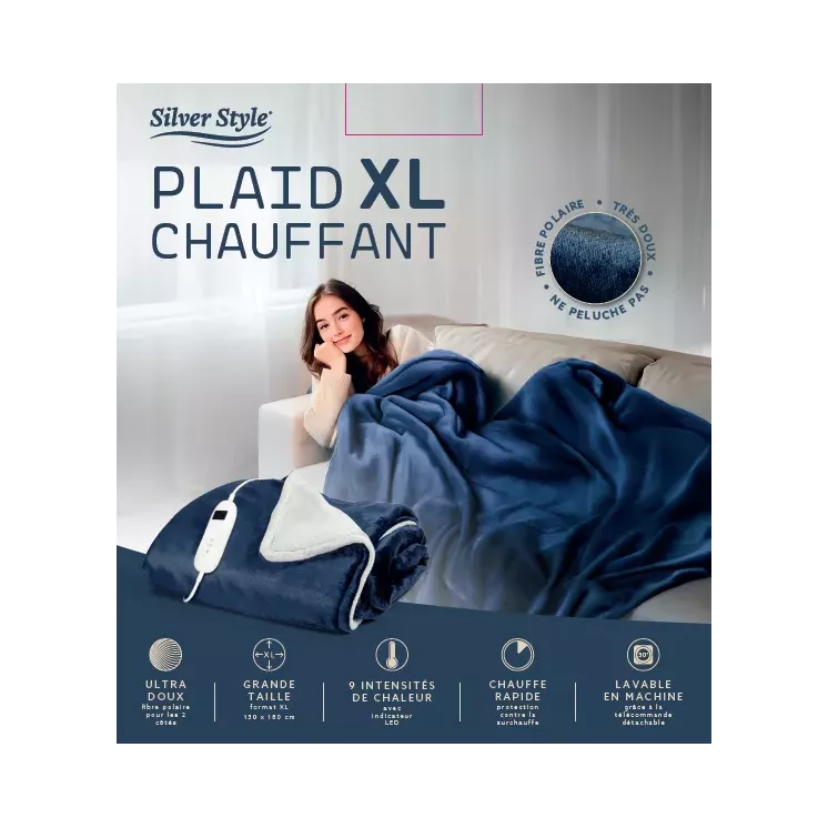 PLAID XL CHAUFFANT - 180X 130 CM